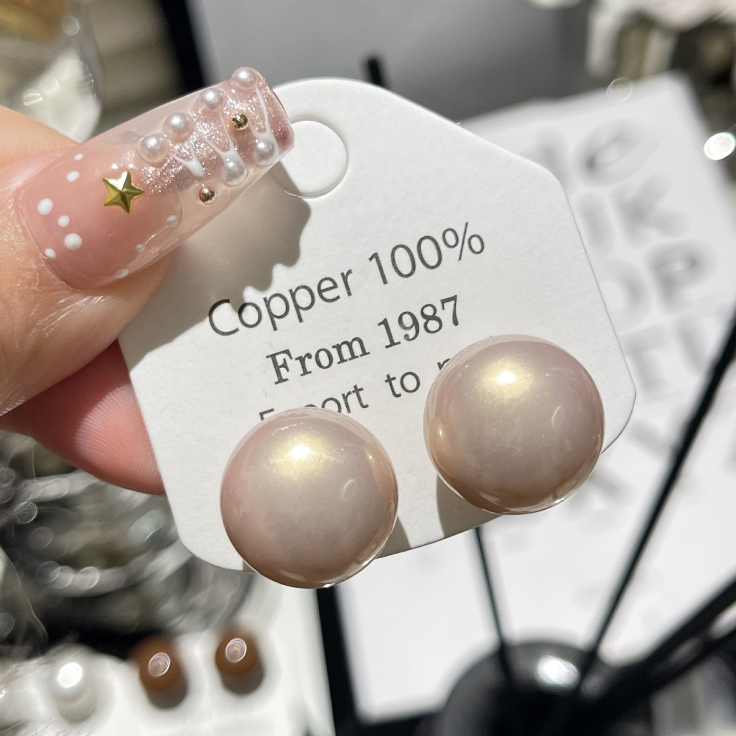 Sier Needle Bread Pearl Retro Temperament Commute Simple Earrings