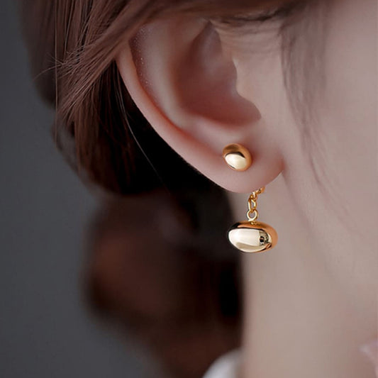 Colors Of Gold Sier Bean-shaped Gold-plated Earrings