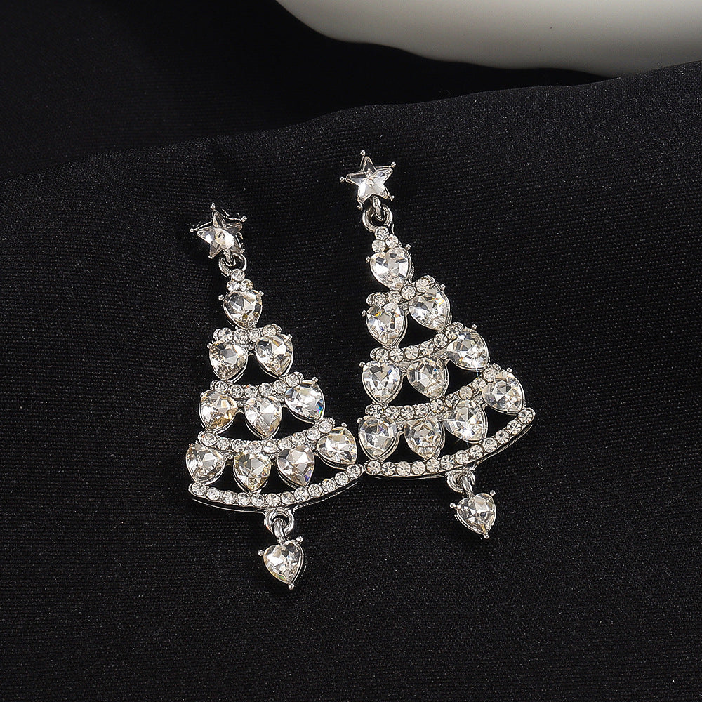 Women's Christmas Tree Light Luxury High-grade Temperament Earrings