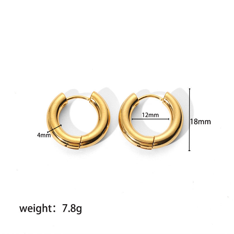 Steel Solid Ear Round Clip Mixed Colors Earrings