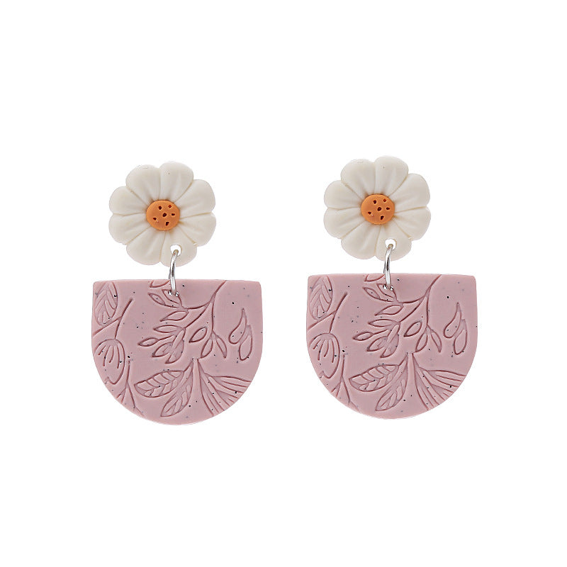 Contrast Color Polymer Clay Creative Artistic Earrings