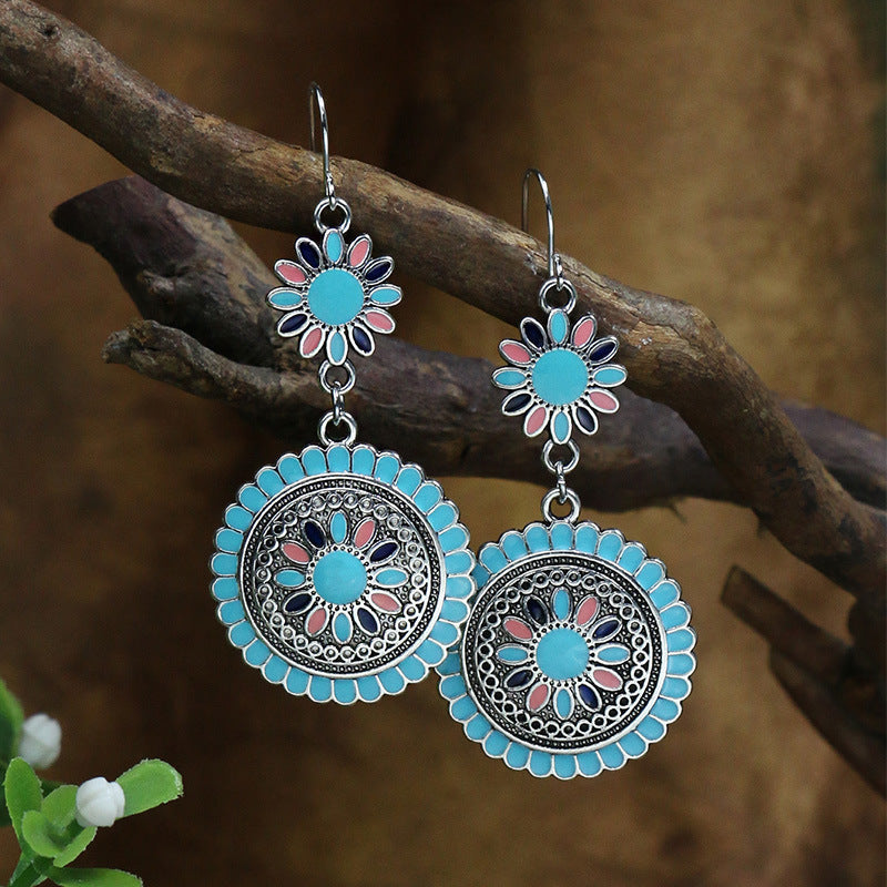 Women's Turquoise Inlaid Elegant Graceful Personality For Earrings