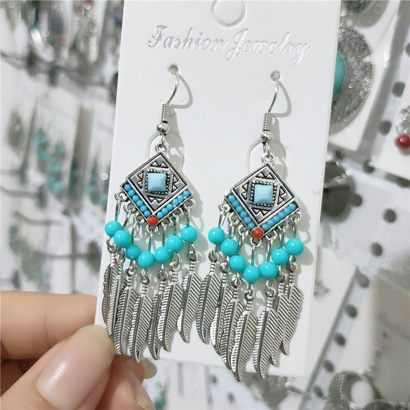 Ethnic Style Minority Scenic Spot Turquoise Earrings