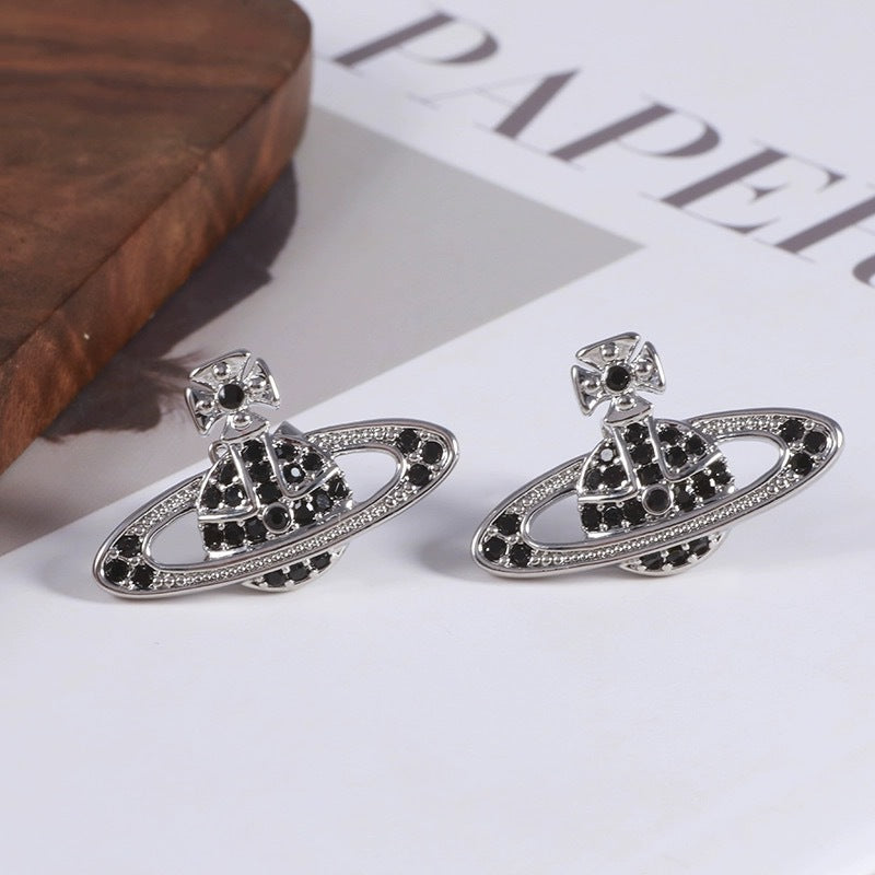 Saturn Planet Auricular Needle Simple Fashion Queen Mother Earrings