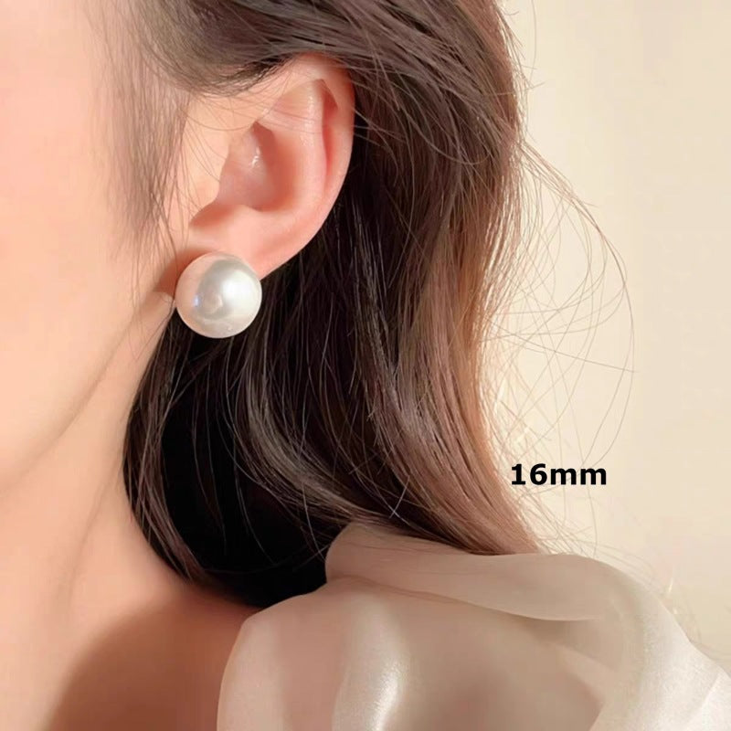 Blossom Pink Steamed Bread Pearl Elegant High-grade Sier Earrings