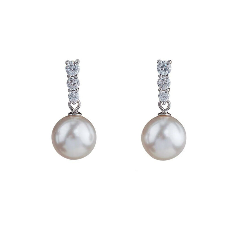 Women's Sier Cold High-grade Pearl For Design Earrings