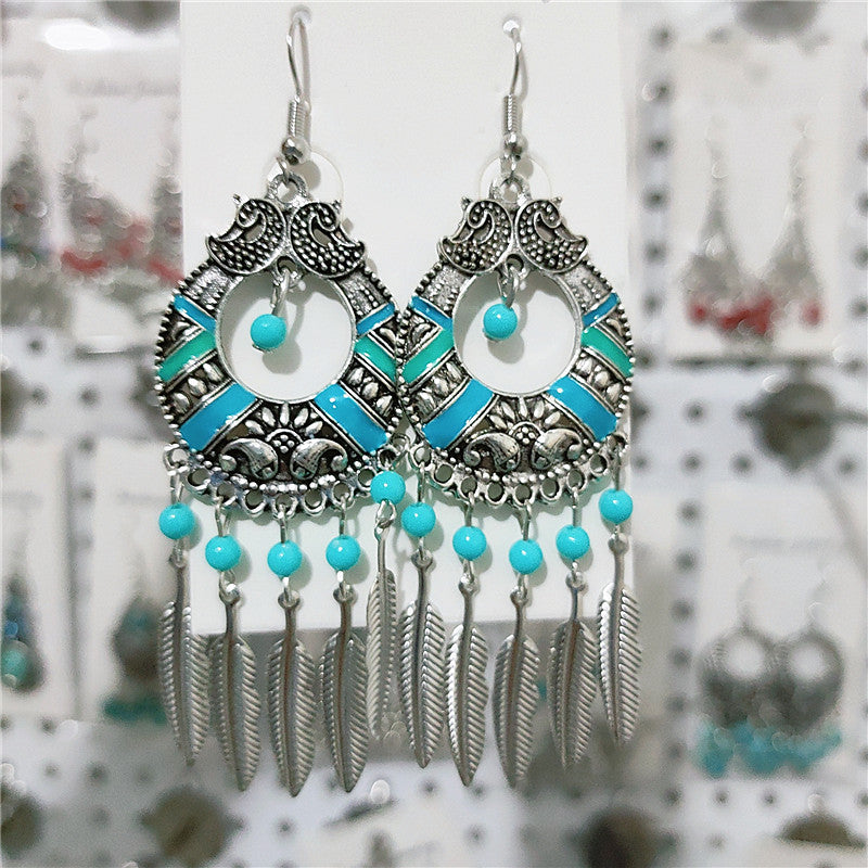 Ethnic Style Minority Scenic Spot Turquoise Earrings