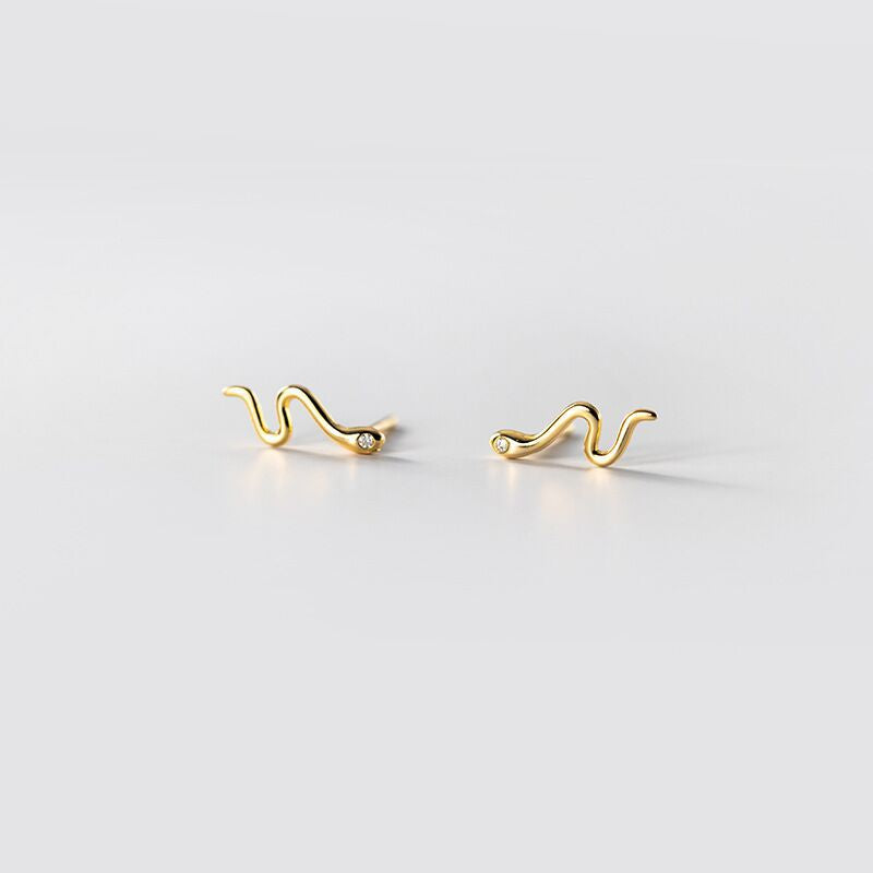 Diamond Graceful Personality Simulated Snakes Simple Earrings