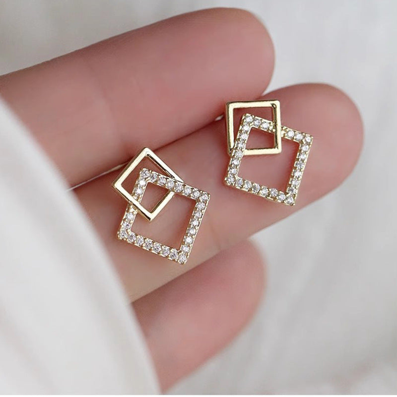 Sier Needle Korean Simple Design High-grade Earrings