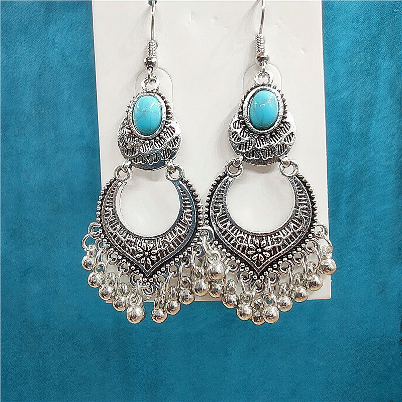 Ethnic Style Minority Scenic Spot Turquoise Earrings