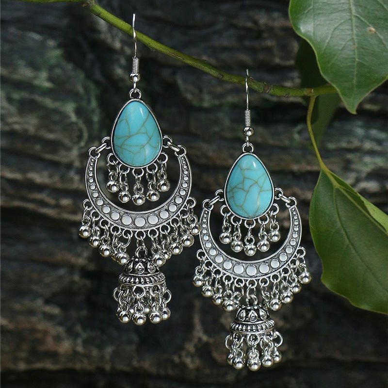 Women's Retro Long Fashion Creative Bell Acrylic Earrings