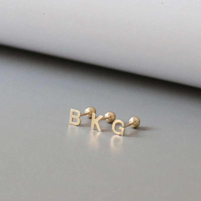 Simple Gold Screw Do Not Pick Earrings