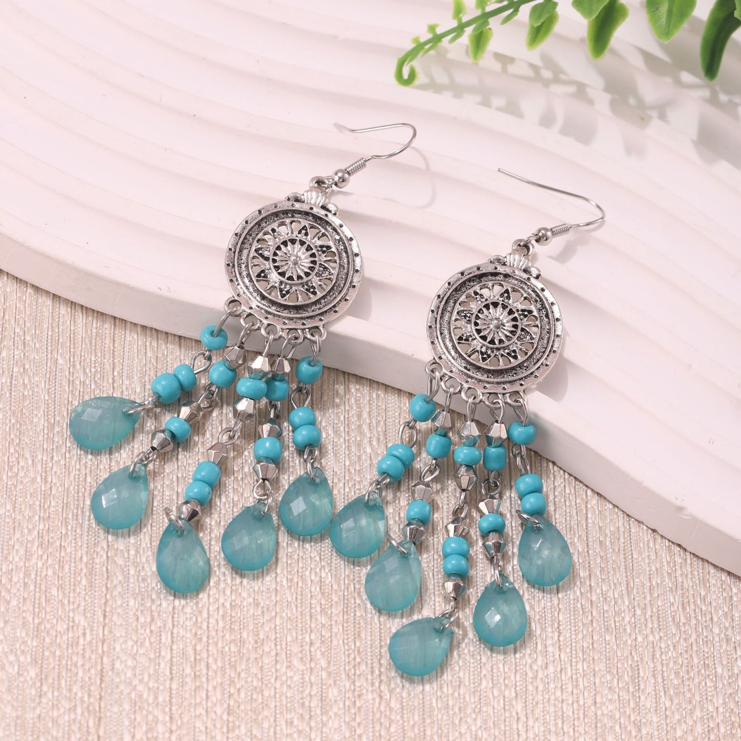 Bohemian Water Drop Ethnic Style Tassel Earrings