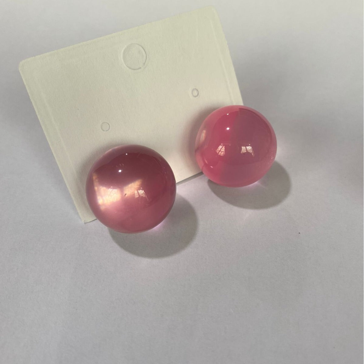 Summer Blue Pink Ball Fresh Ear Earrings