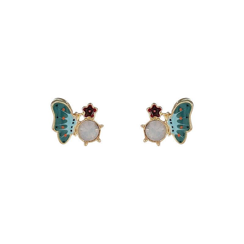 Women's Enamel Glaze Flowers Fresh Sweet Design Sense Earrings