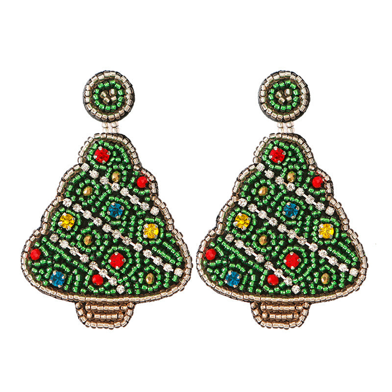 Ear Handmade Beaded Christmas Old Man Earrings