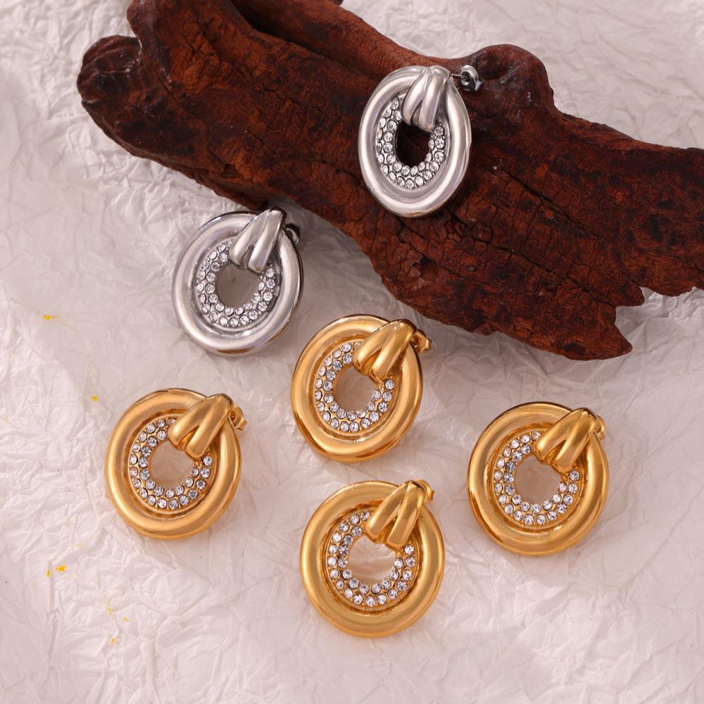 French Elegance Personalized Jewelry Hollow Diamond Earrings