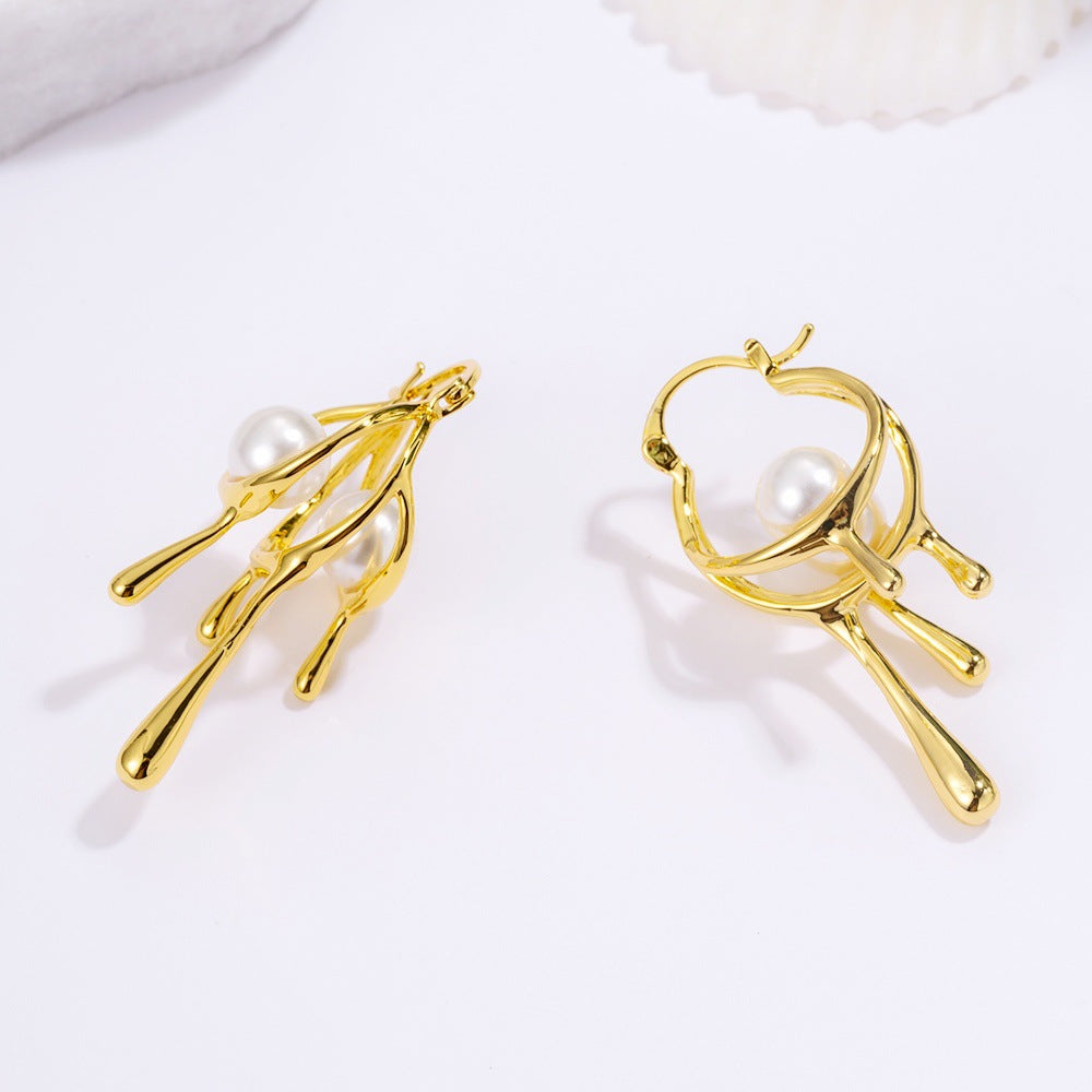 Women's Korean Style Zircon Chinese Niche High Earrings