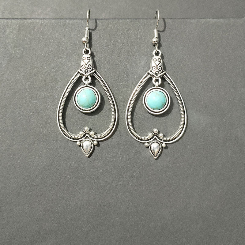 Ethnic Style Minority Scenic Spot Turquoise Earrings