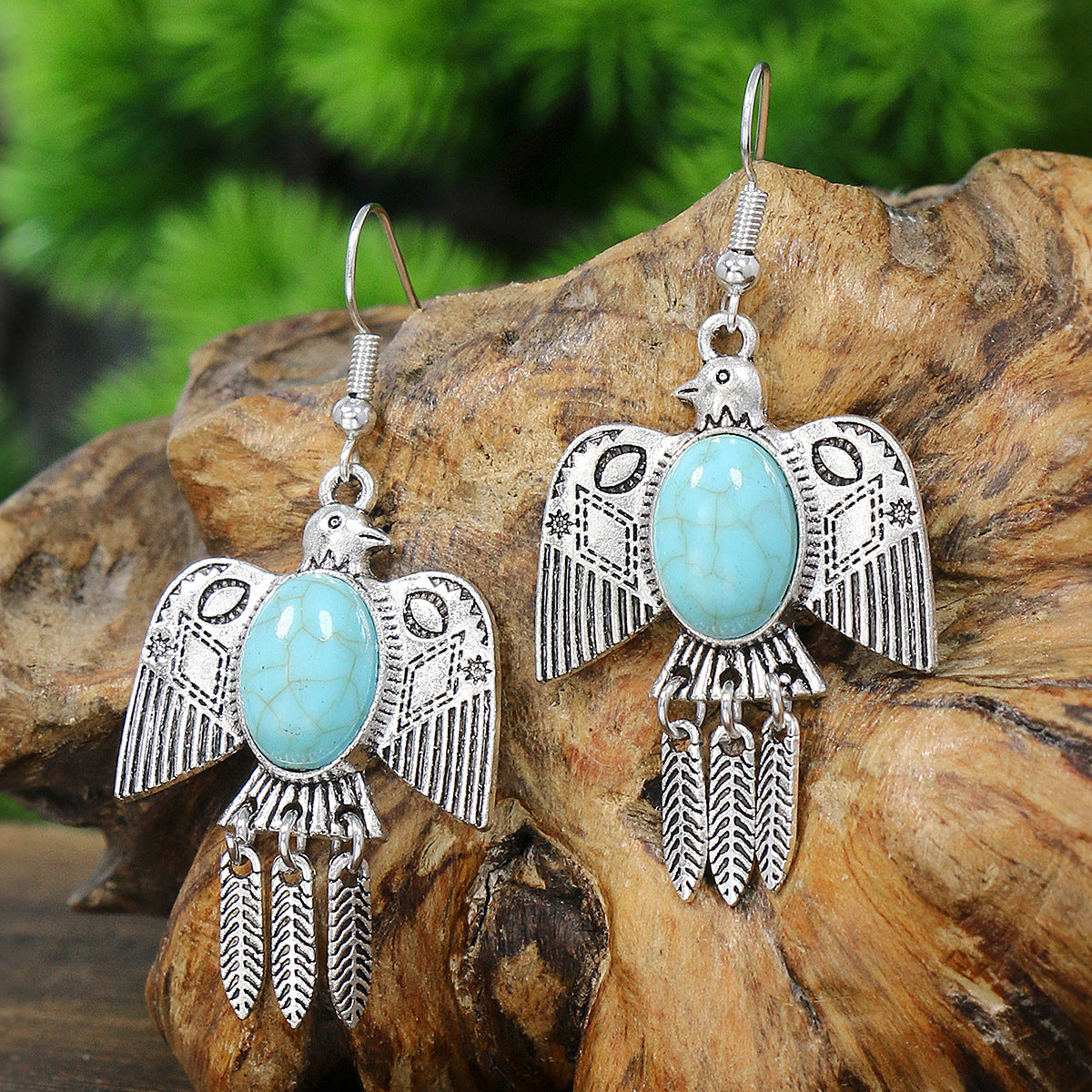 Women's Turquoise Inlaid Elegant Graceful Personality For Earrings