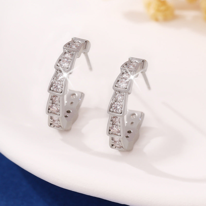 Women's Bone For Affordable Luxury Fashion Micro Inlaid Earrings