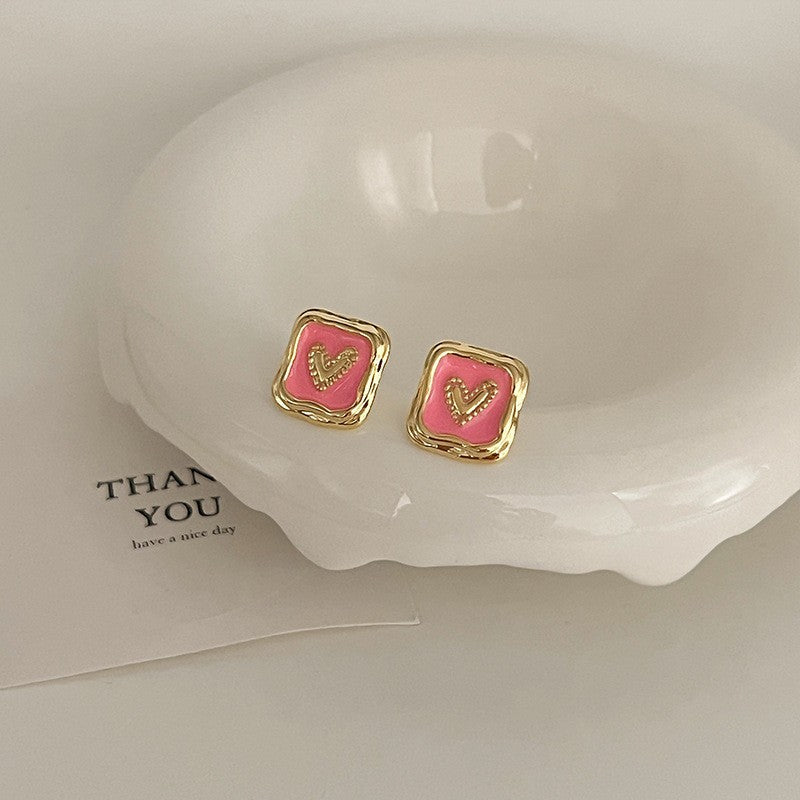 Pink Zircon Ear Female Niche High-grade Earrings