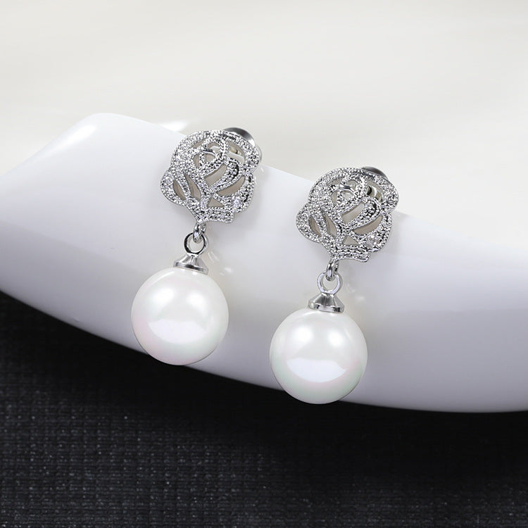 Korean Style Pearl Temperament Long Simple Earrings