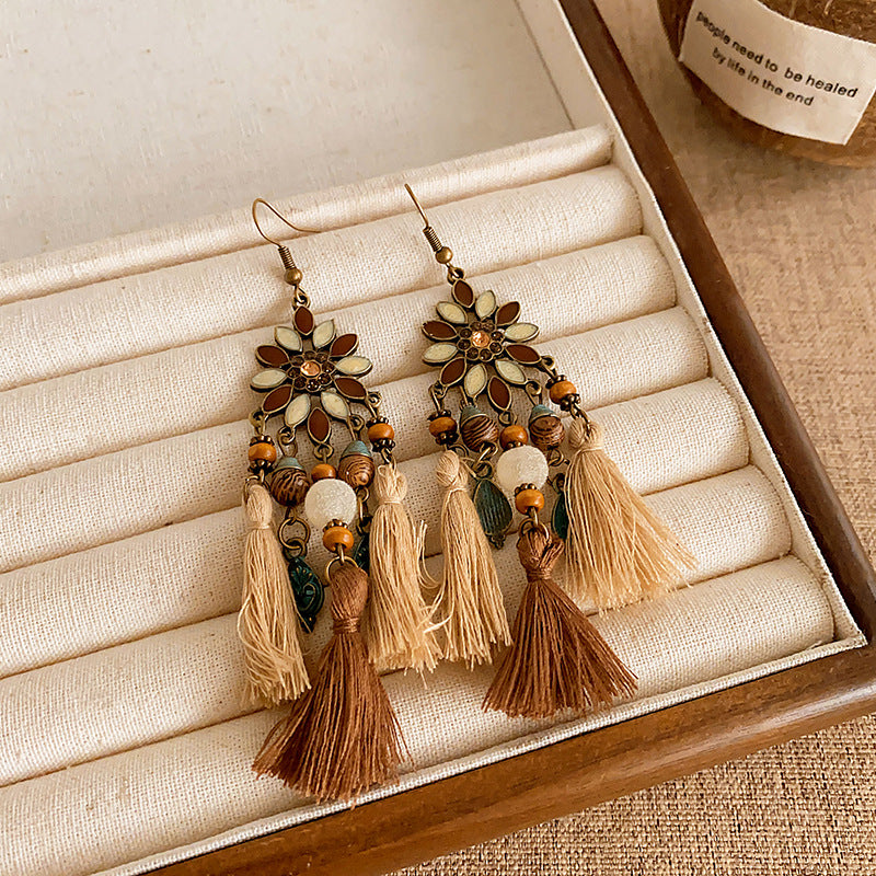 Women's Bohemian Tassel High-grade Chinese Style Earrings