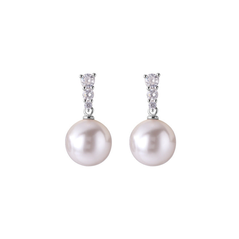 Women's Sier Cold High-grade Pearl For Design Earrings