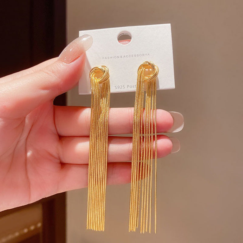 Fashion Commuter Metallic Tassel Chain Female Earrings