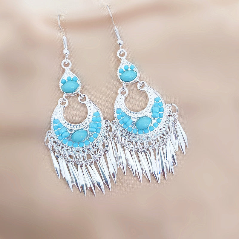 Ethnic Style Minority Scenic Spot Turquoise Earrings