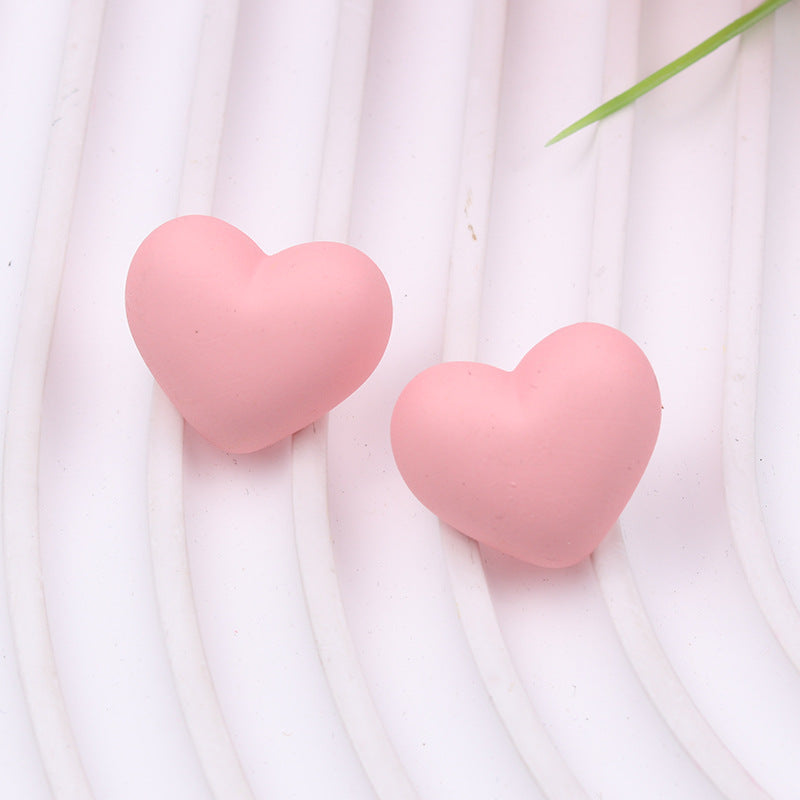 Women's Summer Simple Colorful Peach Heart Acrylic Rings