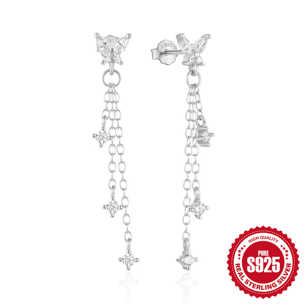 Tassel Diamond Korean Style Elegant Personalized Earrings