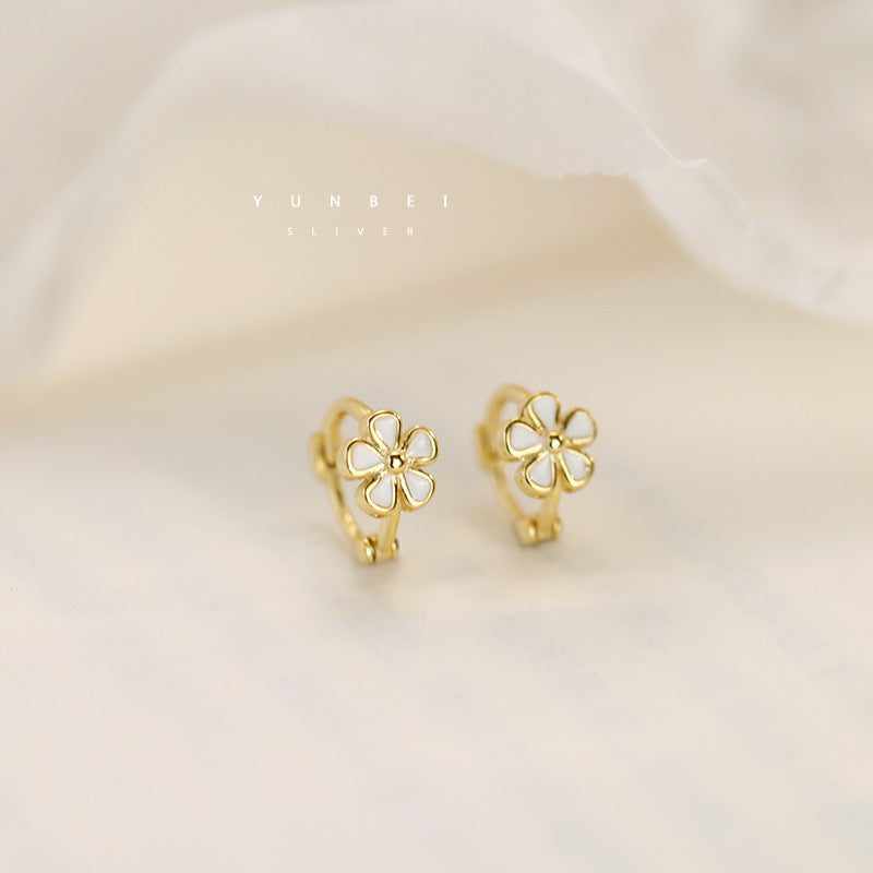 Flower Ear Clips High-grade Exquisite Small Light Earrings