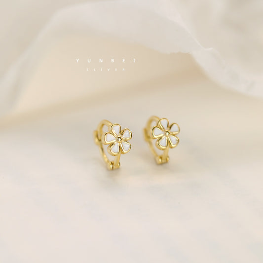 Flower Ear Clips High-grade Exquisite Small Light Earrings