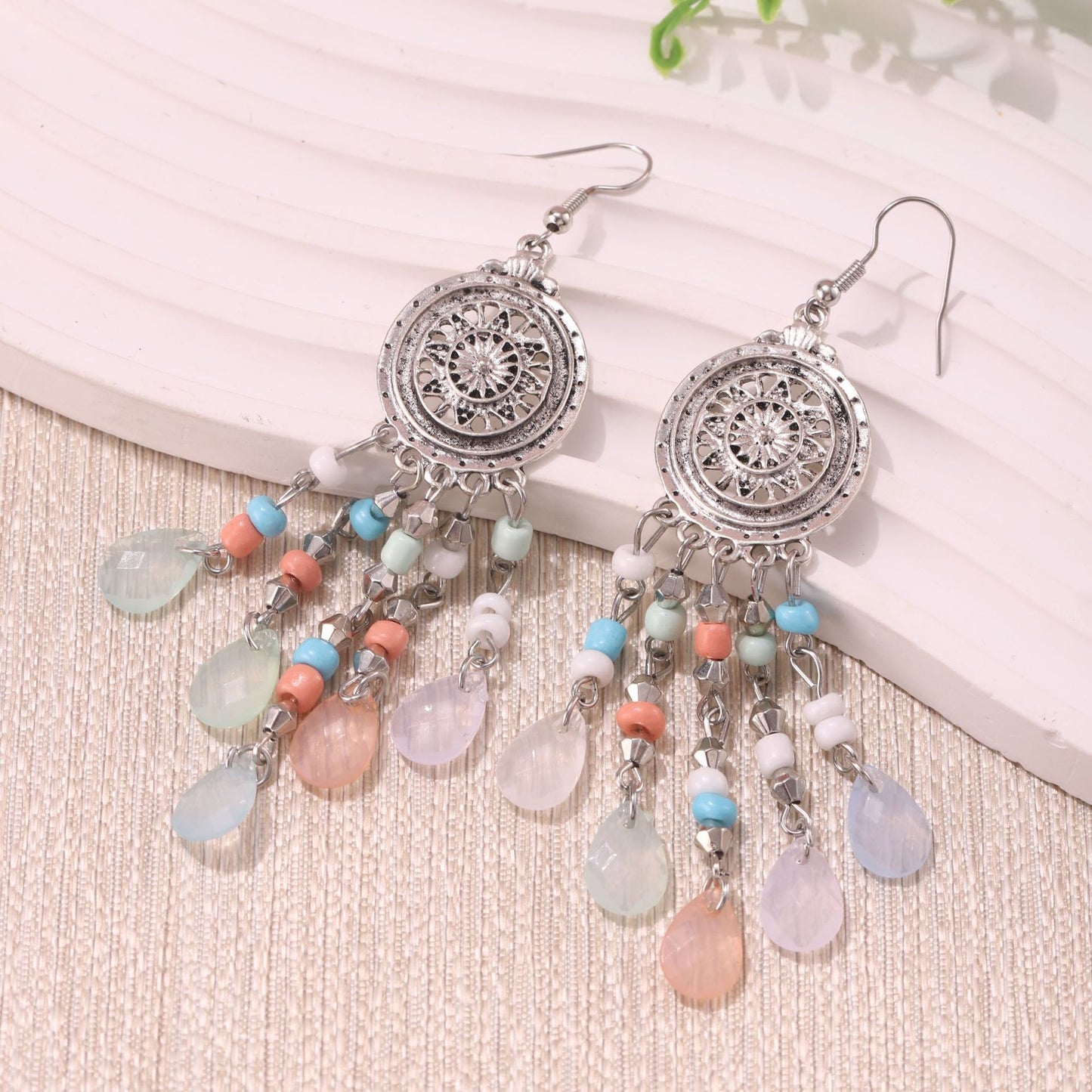 Bohemian Water Drop Ethnic Style Tassel Earrings