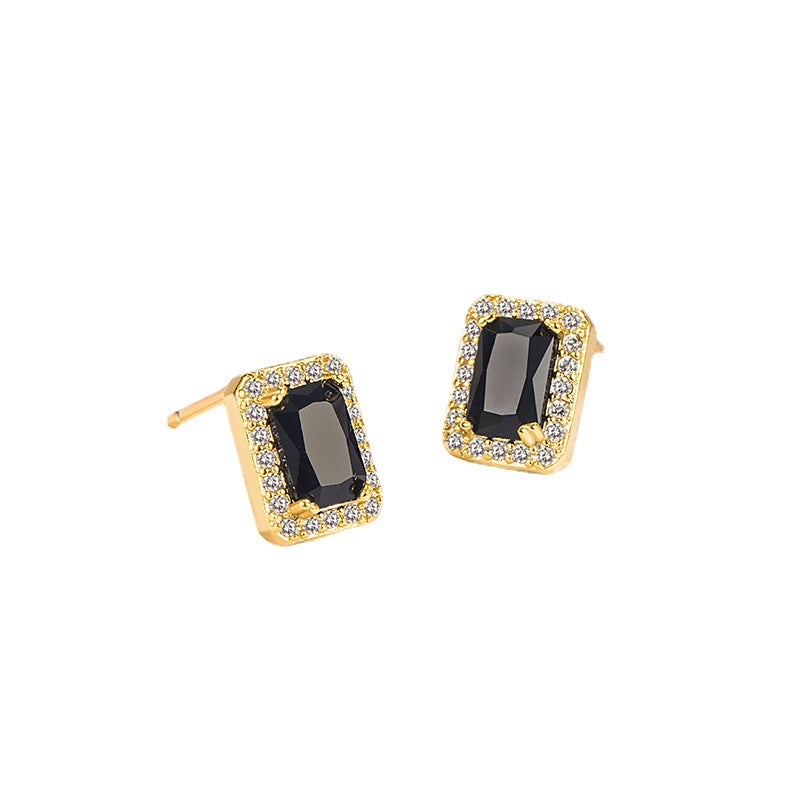 Zircon Square Small Delicate Ear Niche Design Senior Earrings