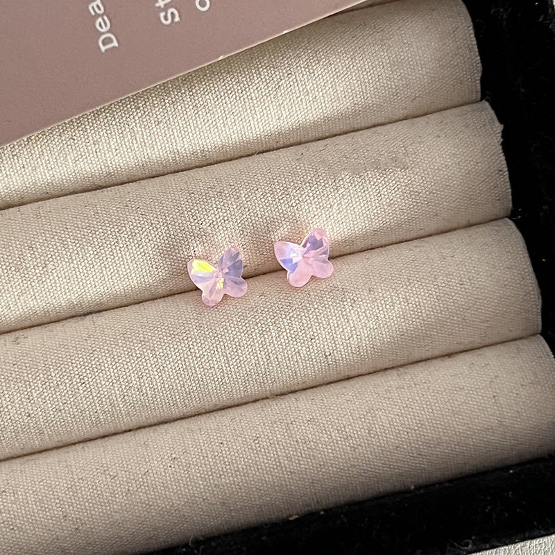 Pink Zircon Ear Female Niche High-grade Earrings