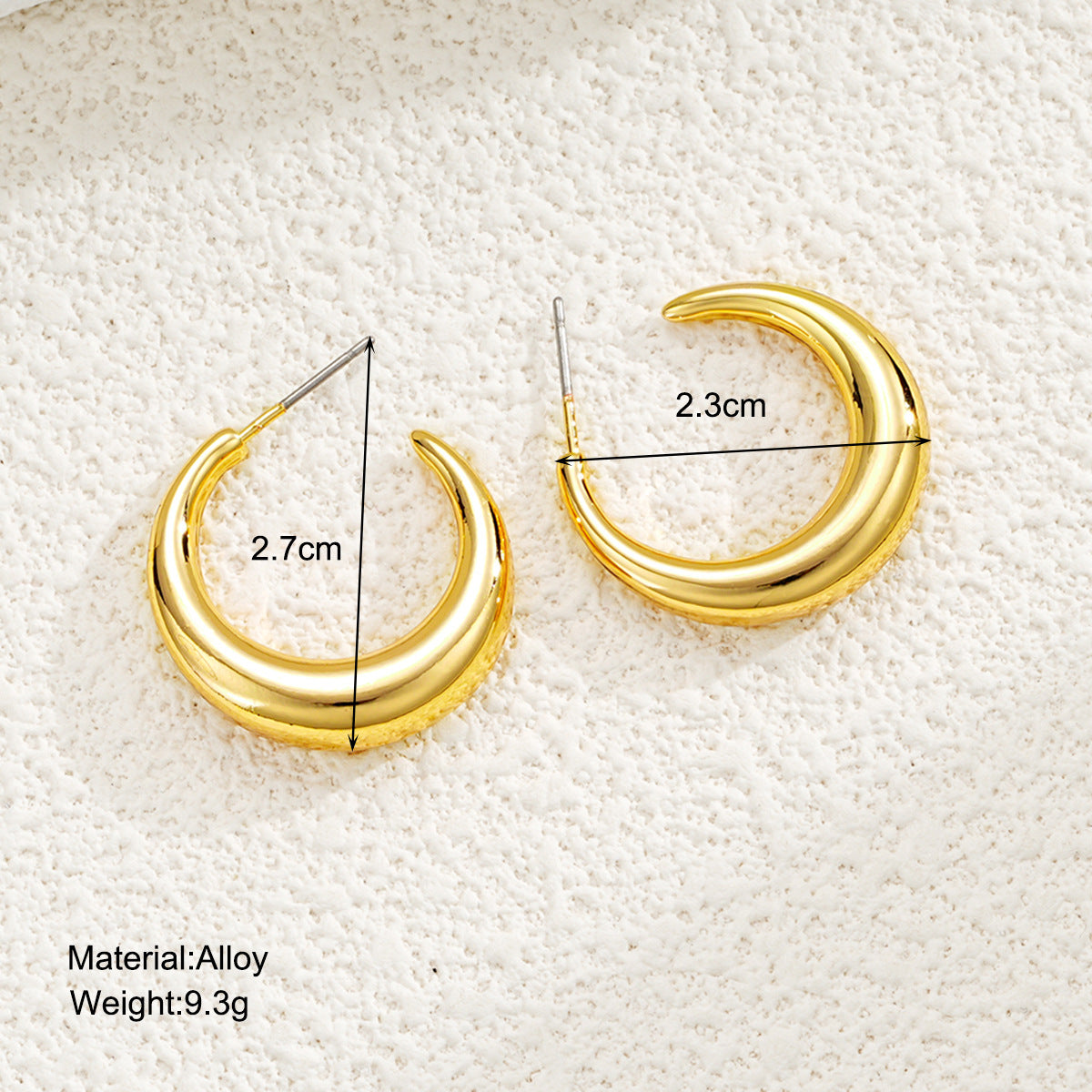 Exaggerated Hollow Ear Geometric Shaped Clip Earrings