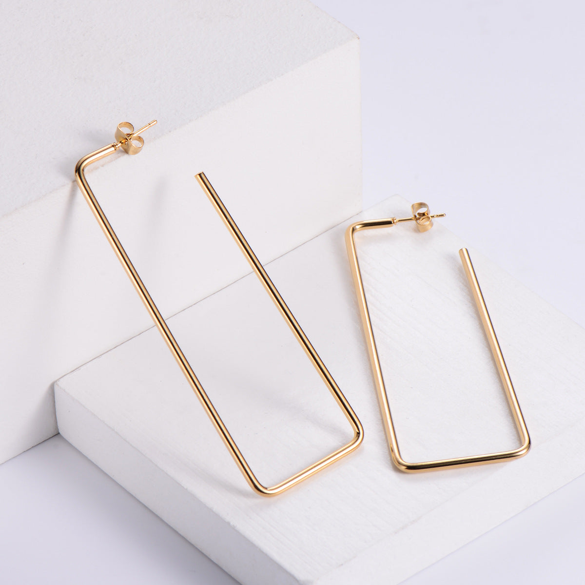 Women's Steel Electric Elegant Sweet Style Square Earrings