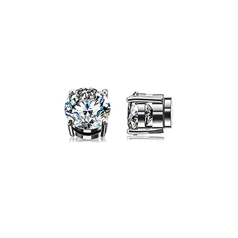 No Pierced Pseudo Material Zircon Magnet Earrings