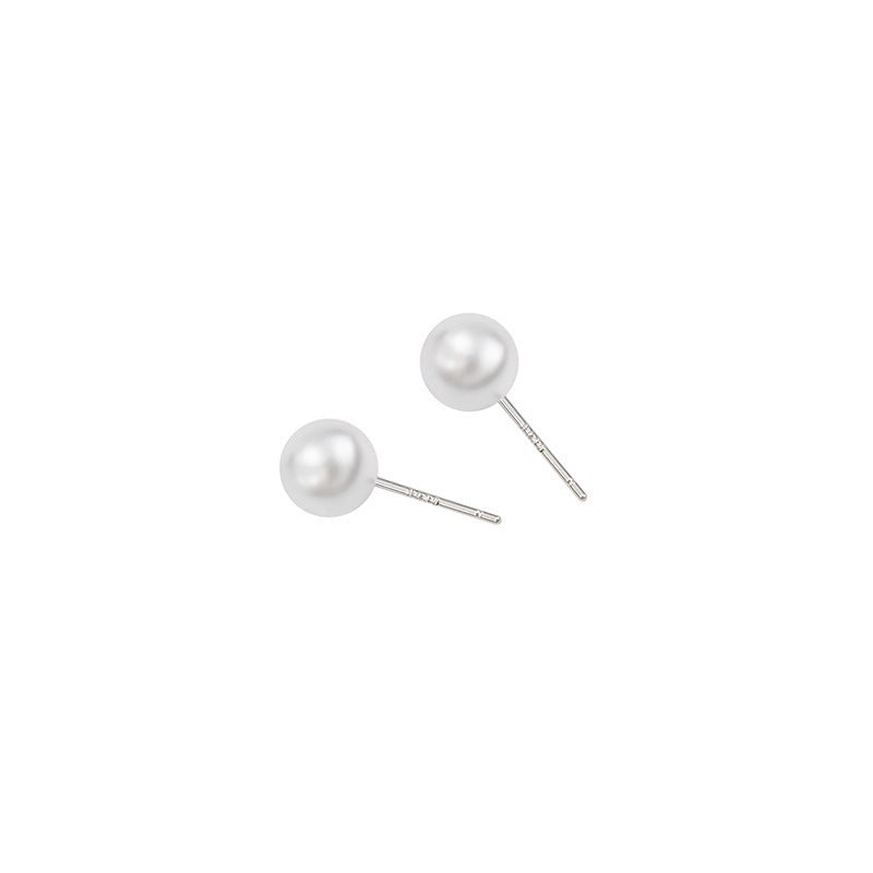 Sier Pearl Korean Style Simple Graceful Earrings