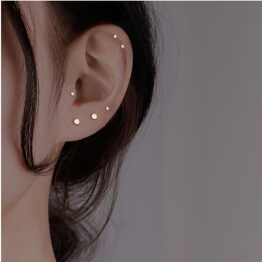 Women's Sier For Simple Graceful Petite Ear Earrings