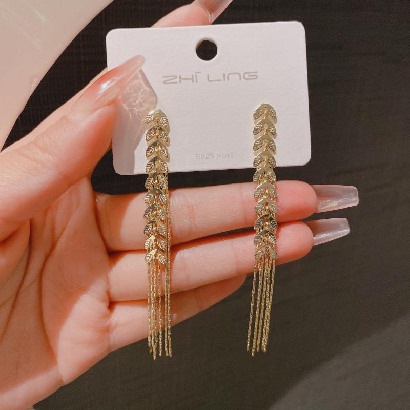 High-grade Chain Wheat Tassel Fashion Ear Elegant Niche Earrings