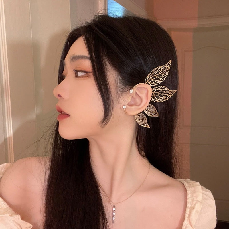 Women's Leaves Ear Hanging Korean Elf Fairy Earrings