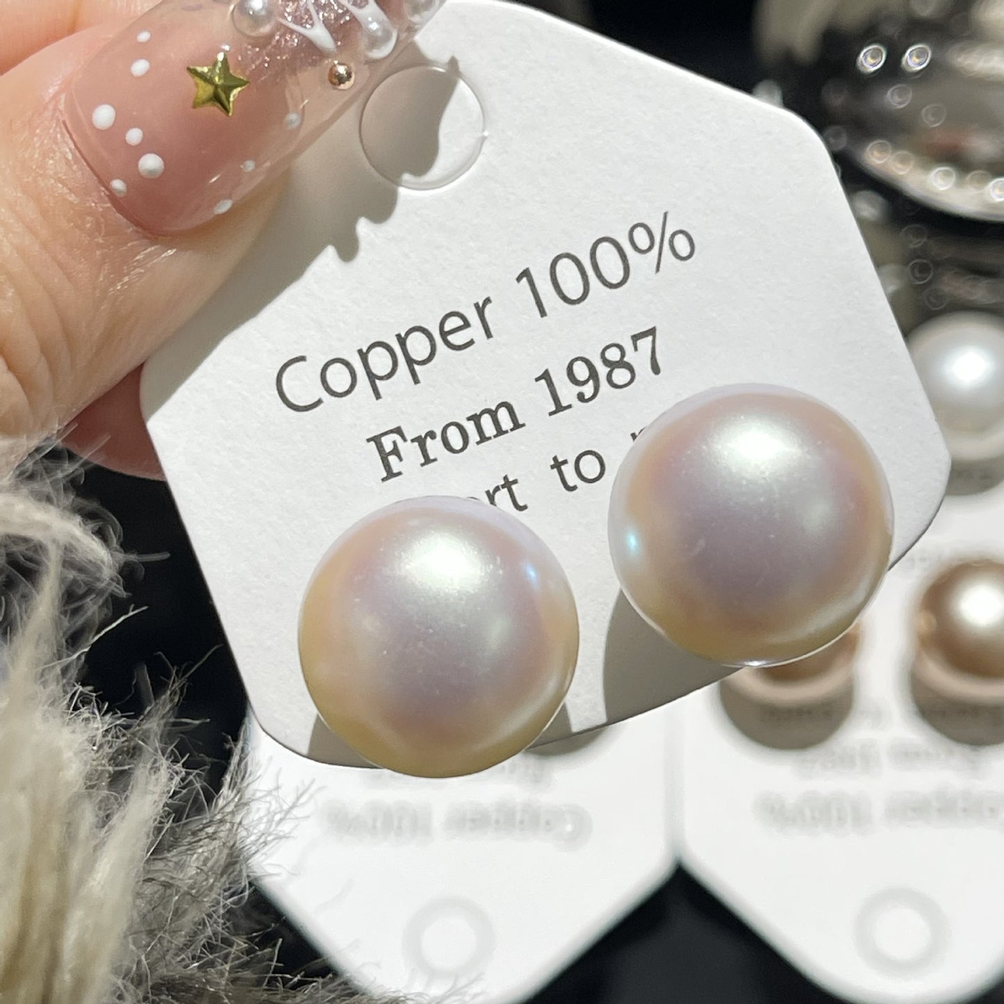 Sier Needle Bread Pearl Retro Temperament Commute Simple Earrings