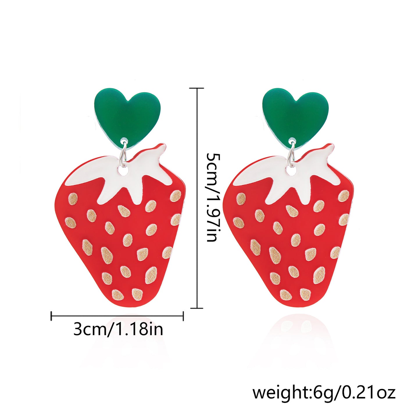 Sweet Style Cute Strawberry Ear Diamond Earrings