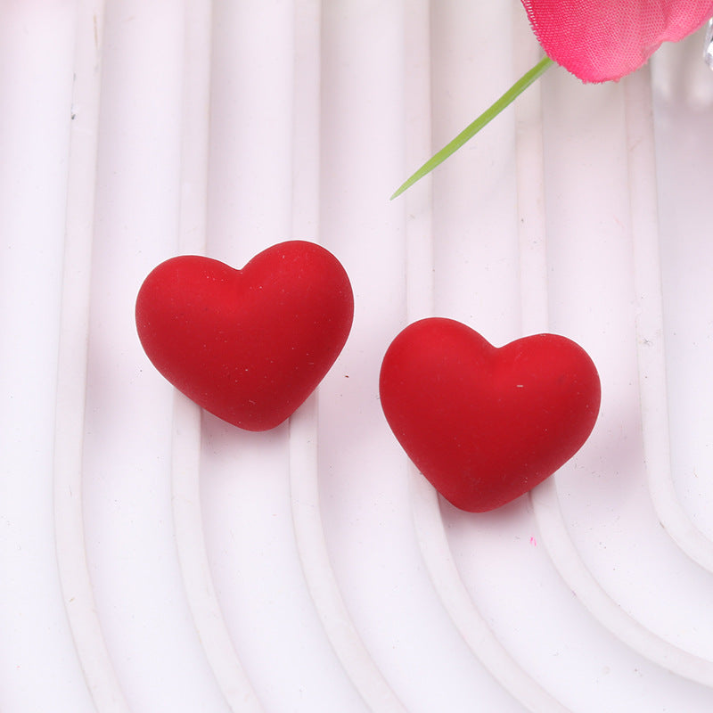 Women's Summer Simple Colorful Peach Heart Acrylic Rings