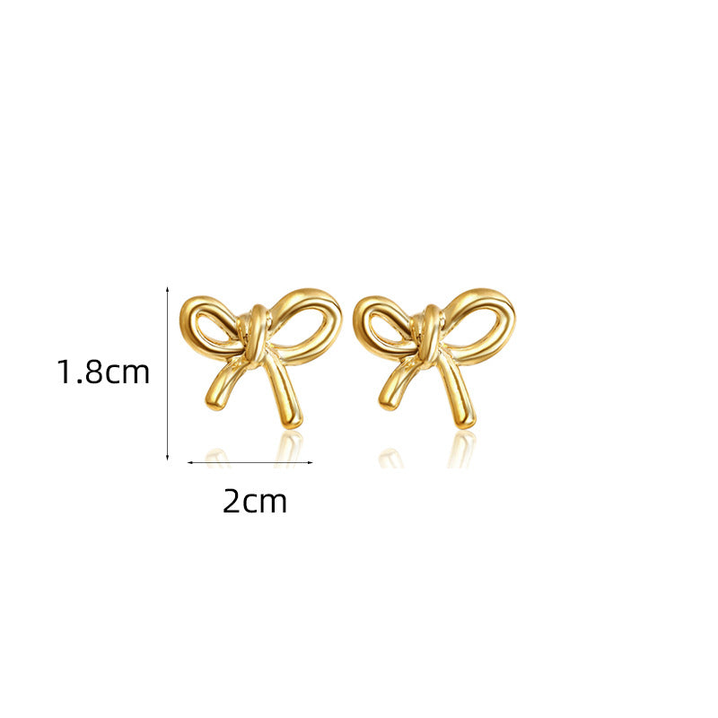 Fashion Golden Bow High-grade Personalized Style Earrings