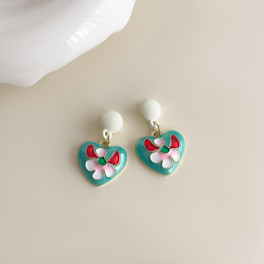 Women's Enamel Glaze Flowers Fresh Sweet Design Sense Earrings